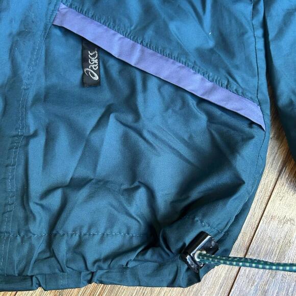 Vintage Asics 90s/80s Womens Reflective Teal Windbreaker Jacket Medium M Mint! - Picture 4 of 9